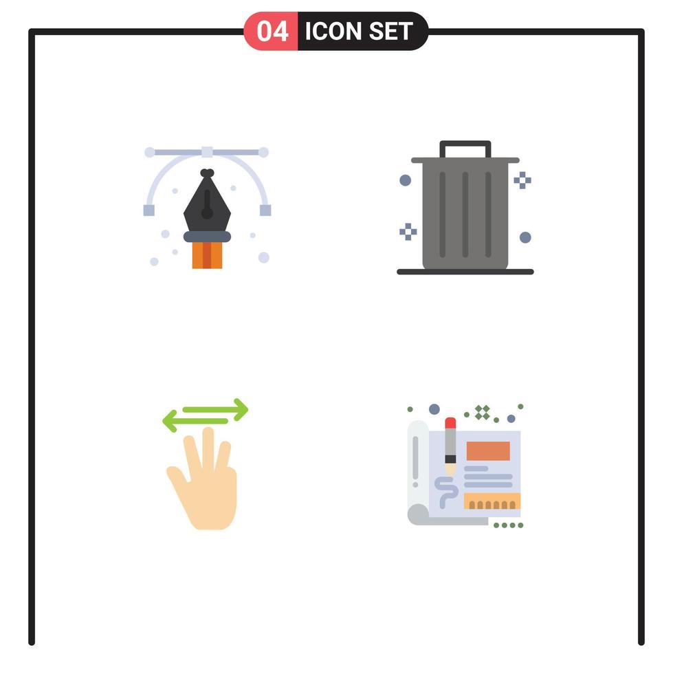 Modern Set of 4 Flat Icons Pictograph of anchor up path office right Editable Vector Design Elements