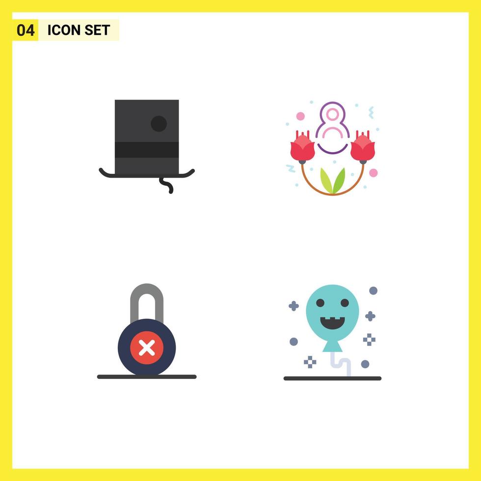 4 iconos creativos signos y símbolos modernos de protección de la moda monóculo encantador día halloween elementos de diseño vectorial editables vector