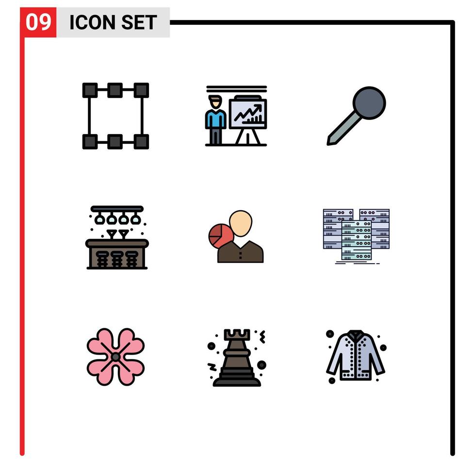 paquete de iconos de vector de stock de 9 signos y símbolos de línea para elementos de diseño de vector editable de ciudad de pub de mapa de gráfico de datos