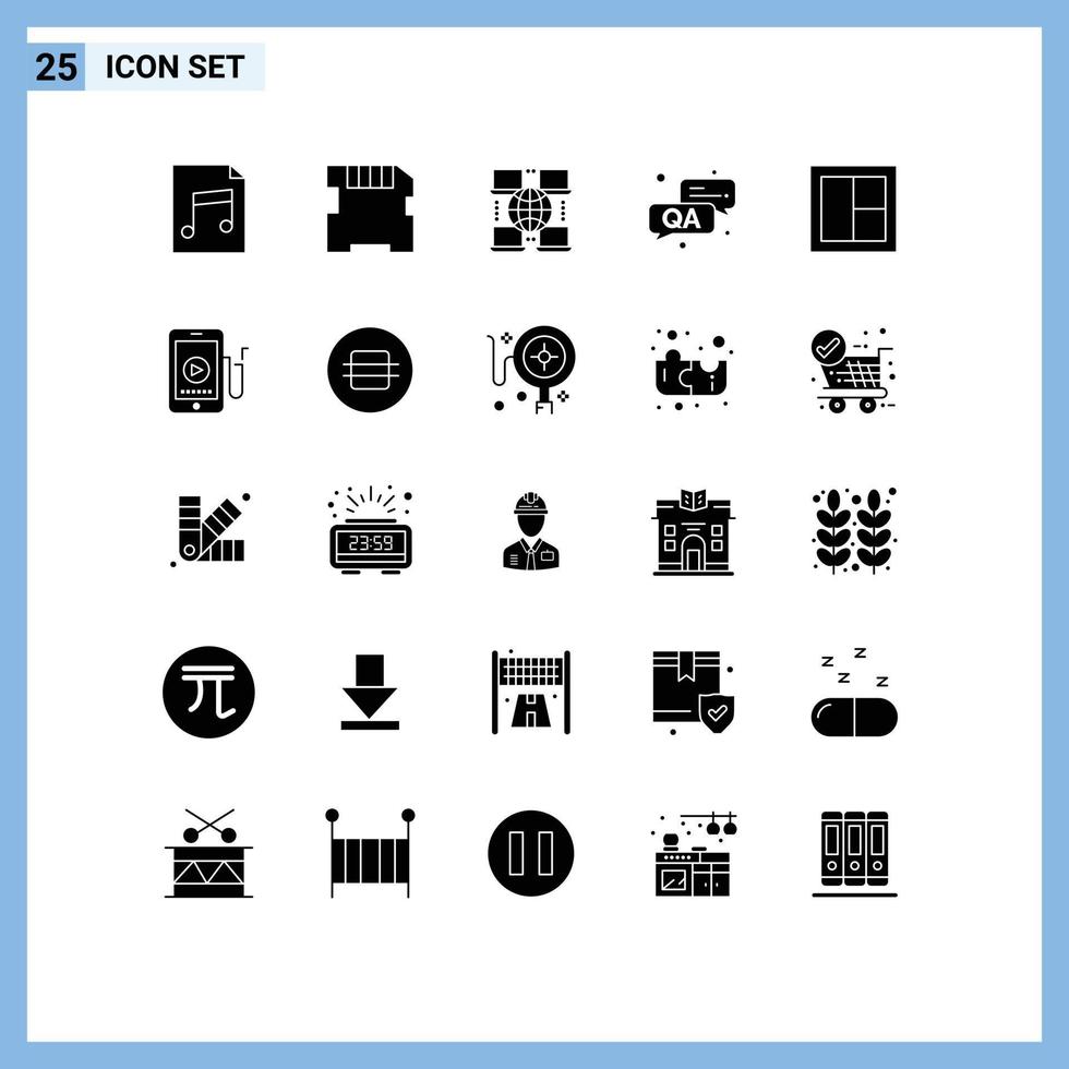 paquete de iconos de vector de stock de 25 signos y símbolos de línea para elementos de diseño de vector editables de marco interior de negocio de ventana de música