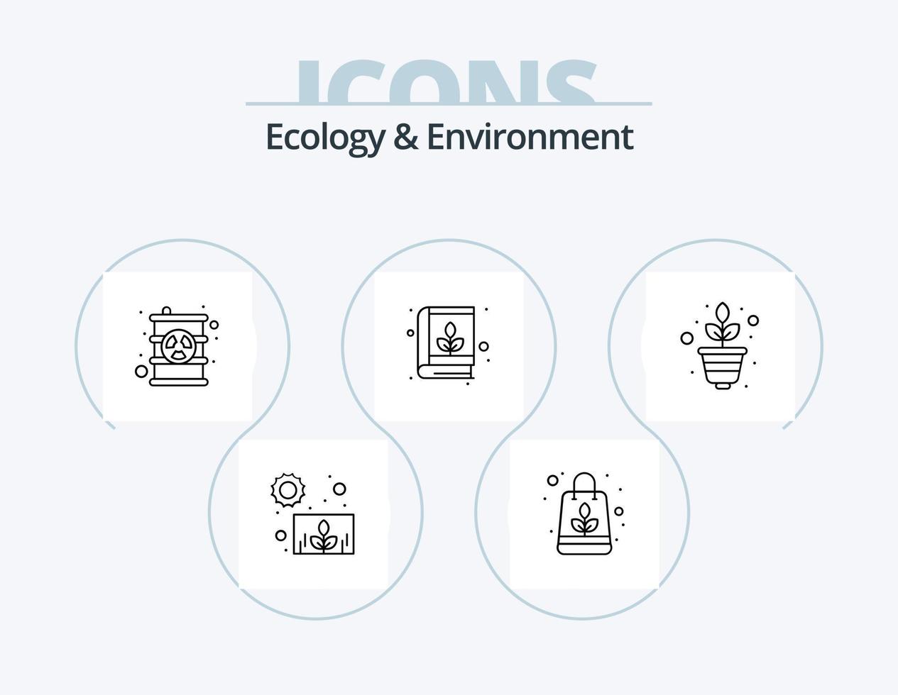 Ecology And Environment Line Icon Pack 5 Icon Design. circulation. optimization. nature. engine. battery vector
