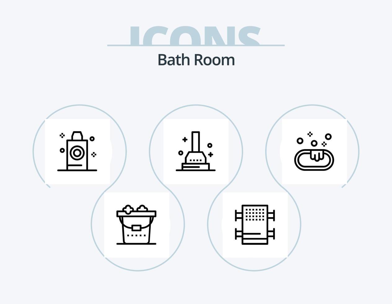 Bath Room Line Icon Pack 5 Icon Design. . . bathroom. washroom. soap vector