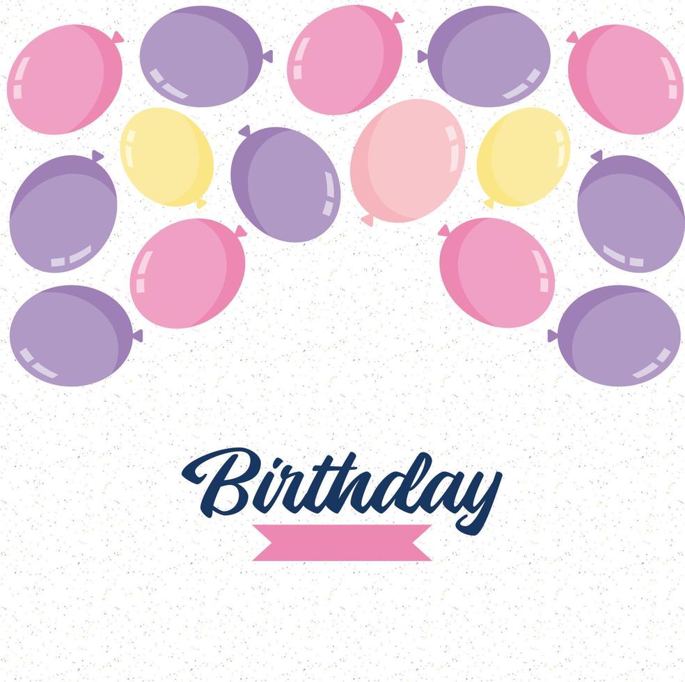 Happy Birthday To you Balloon background for party holiday birthday promotion card poster vector