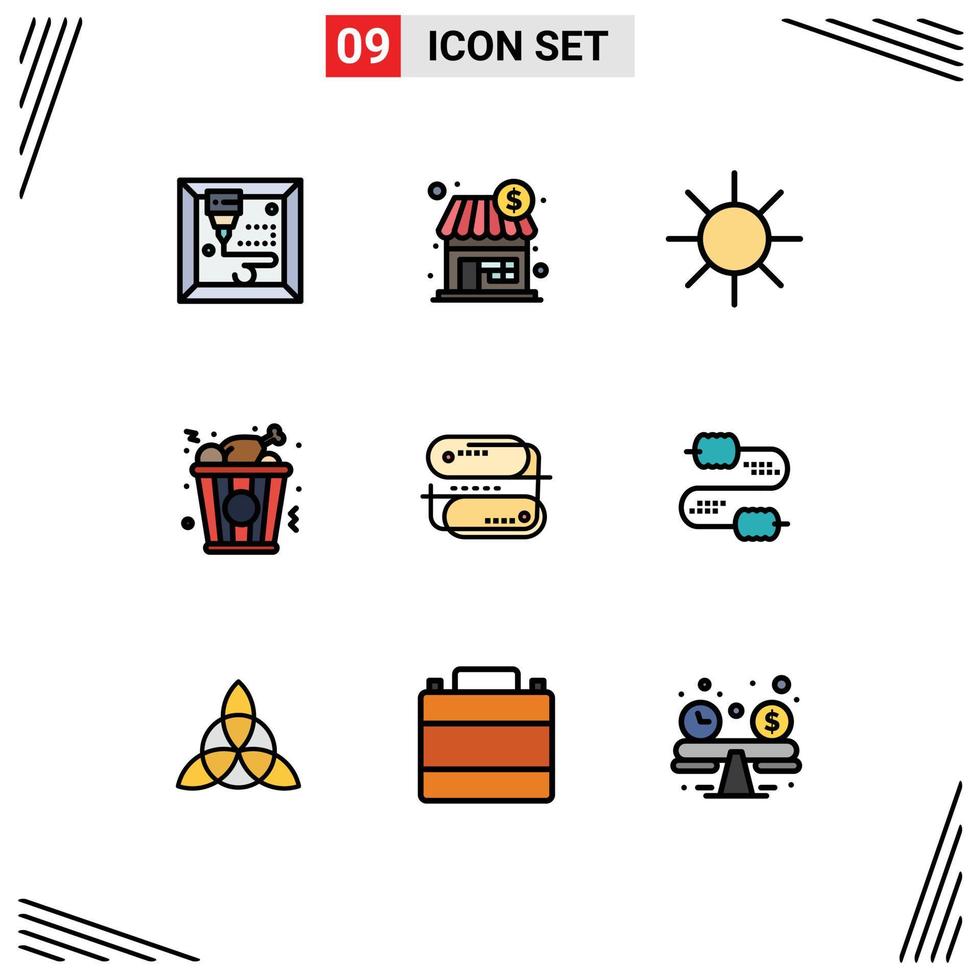 Stock Vector Icon Pack of 9 Line Signs and Symbols for wire payment ray network blockchain technology Editable Vector Design Elements