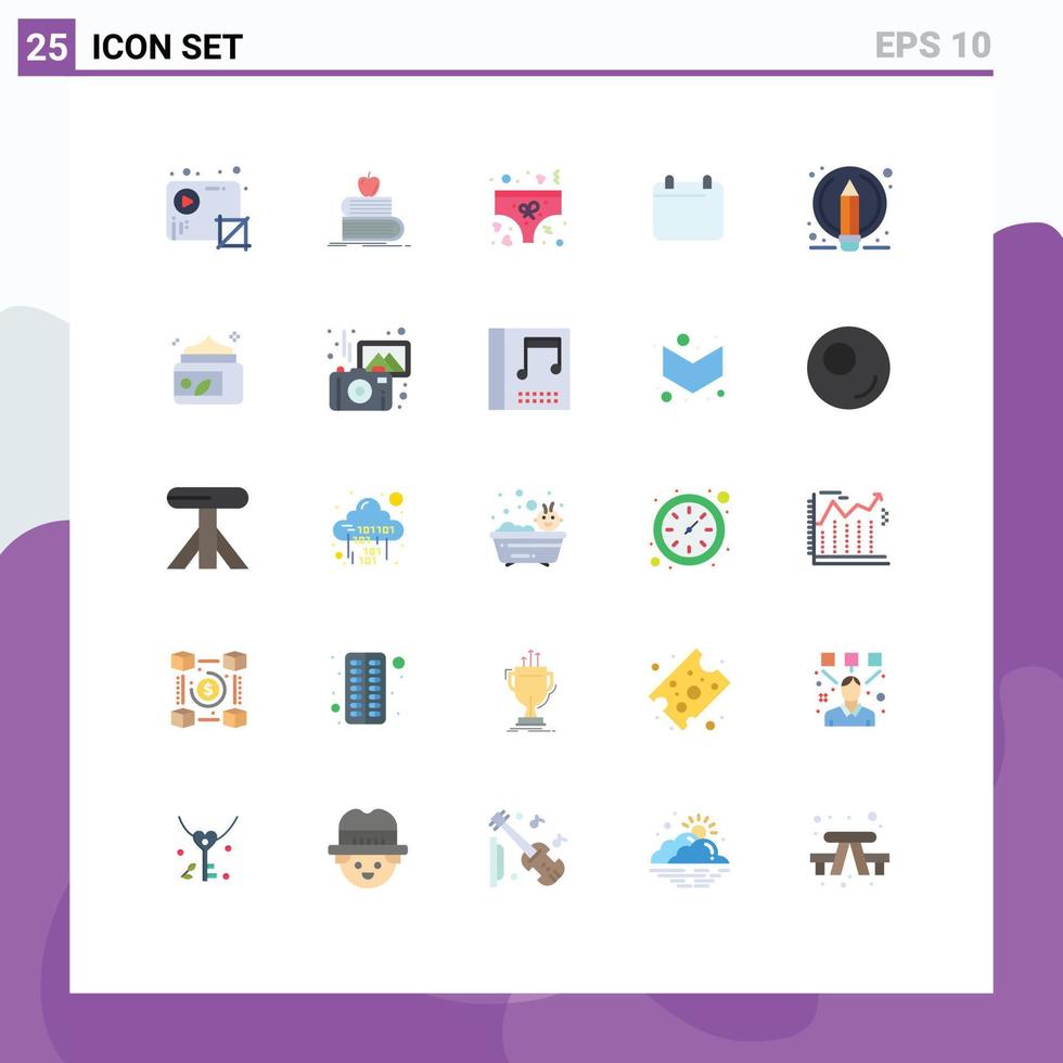 Set of 25 Commercial Flat Colors pack for year day books calender underpants Editable Vector Design Elements