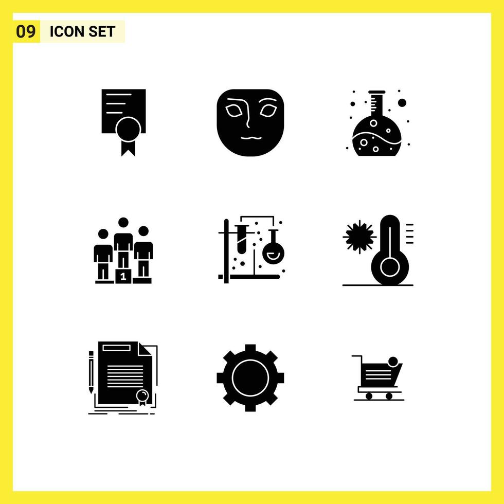 9 Creative Icons Modern Signs and Symbols of mix tubes flask test winners Editable Vector Design Elements