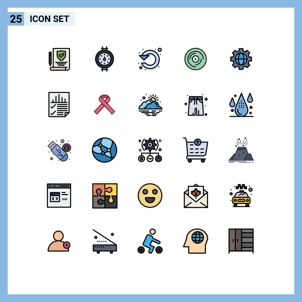 25 Creative Icons Modern Signs and Symbols of setting sound left scratching dj Editable Vector Design Elements