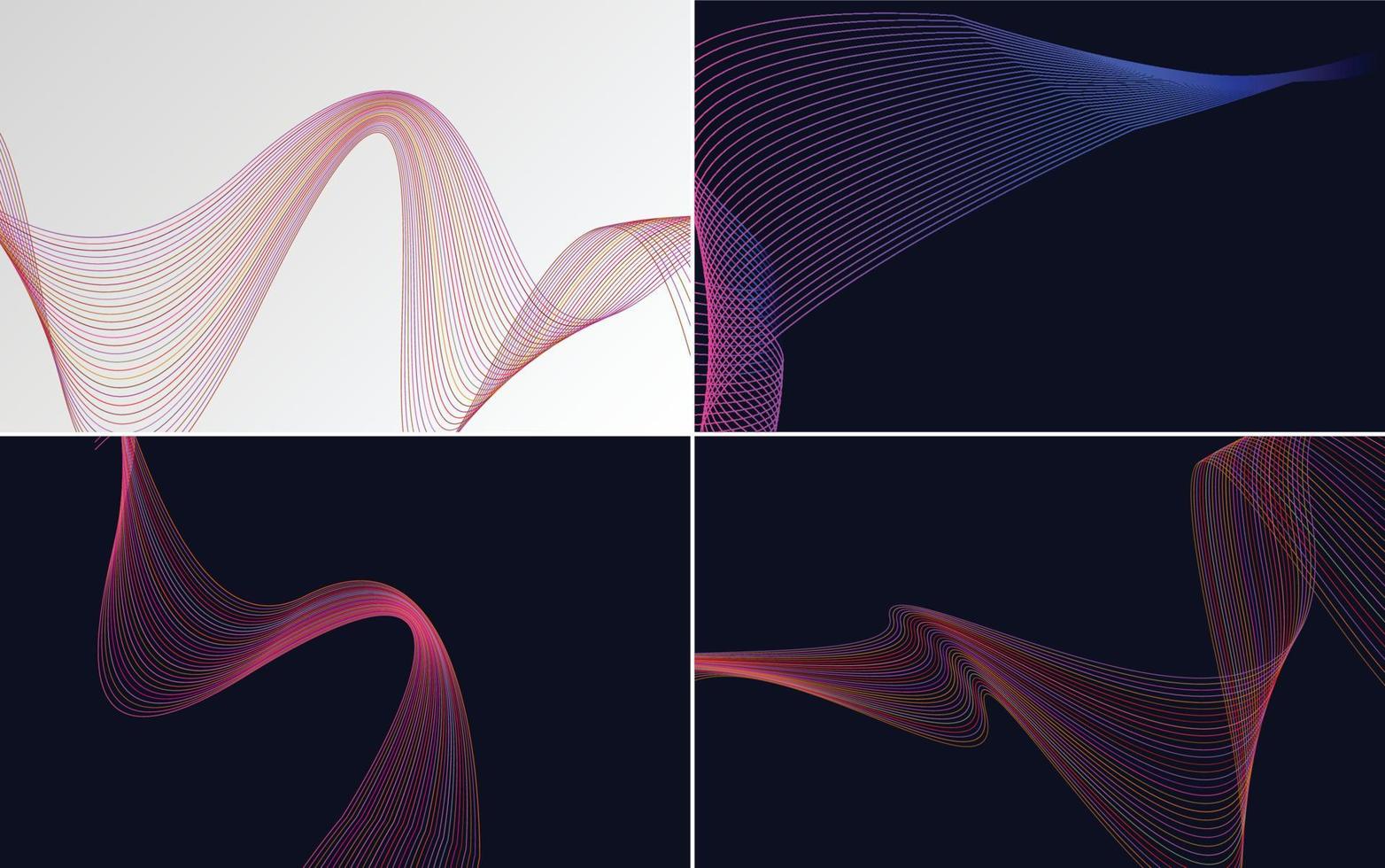 Wave curve abstract vector background pack for a bold and unique design