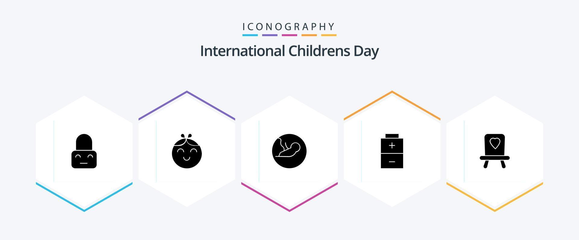 Baby 25 Glyph icon pack including . chair. biology. baby. charging vector