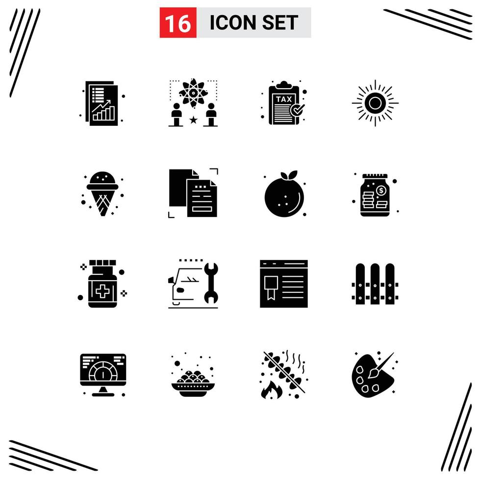 paquete de iconos de vectores de stock de 16 signos y símbolos de línea para elementos de diseño de vectores editables de dinero de ingresos de hombre de sol meteorológico
