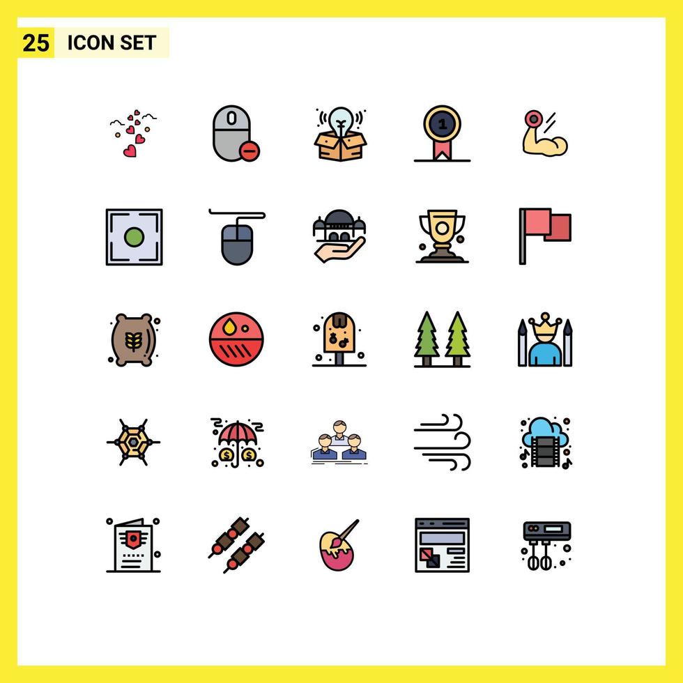 Set of 25 Modern UI Icons Symbols Signs for bodybuilding win remove st prize Editable Vector Design Elements