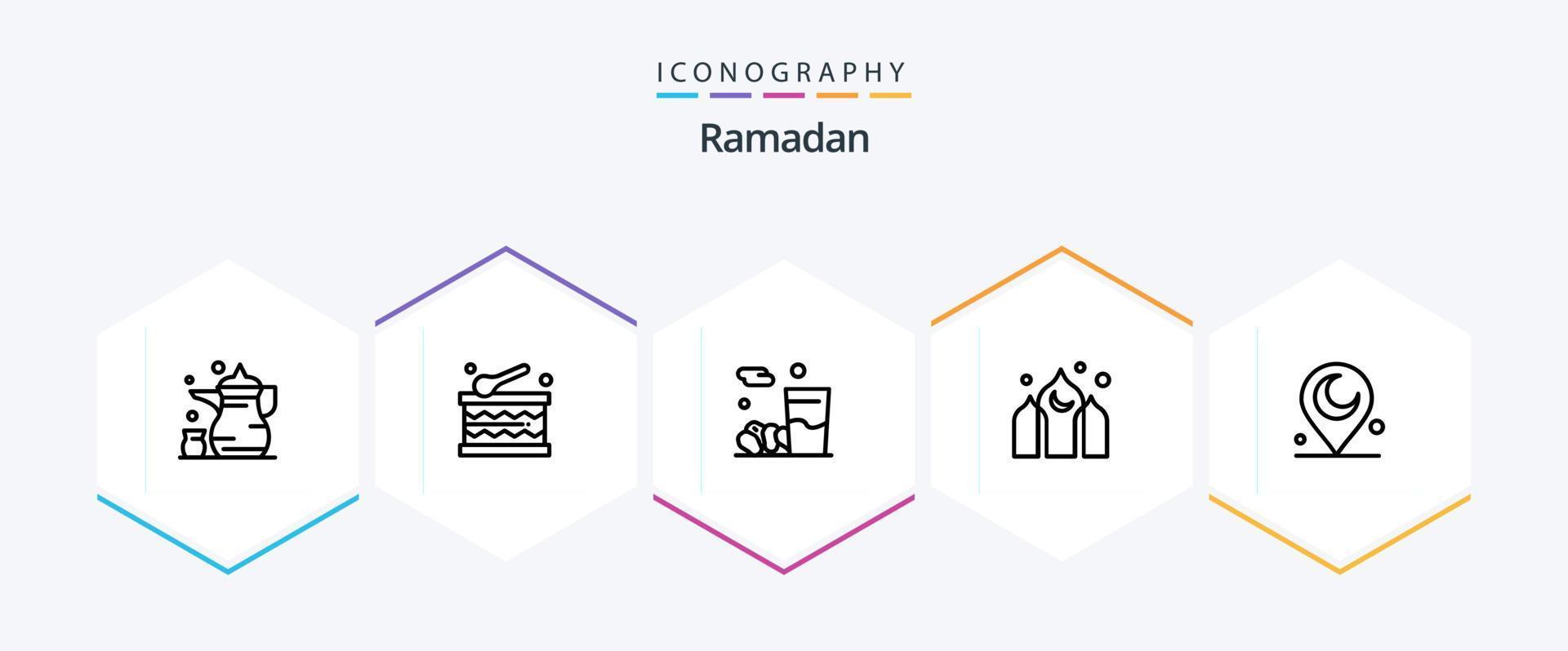 Ramadan 25 Line icon pack including asia . festival . kareem. food vector