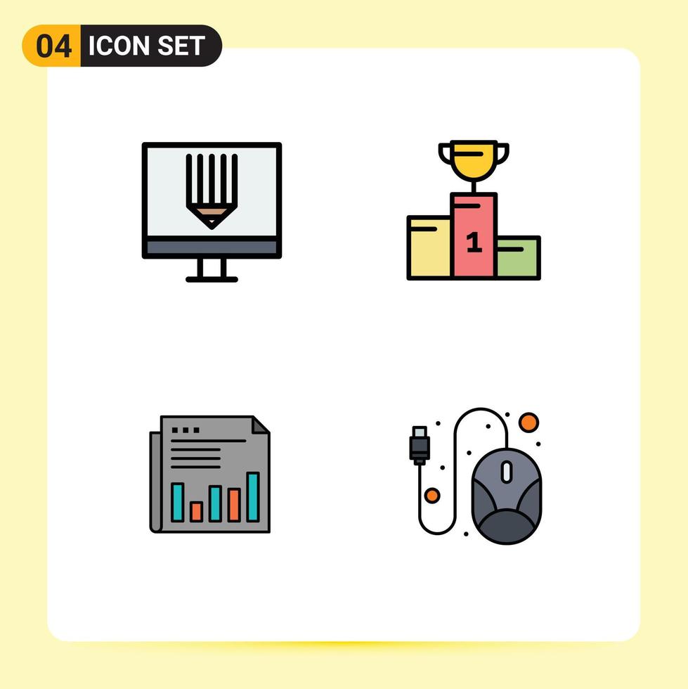 Universal Icon Symbols Group of 4 Modern Filledline Flat Colors of coding goblet development ceremony business Editable Vector Design Elements