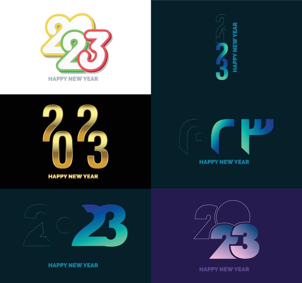 Big Set of 2023 Happy New Year logo text design 2023 number design template vector