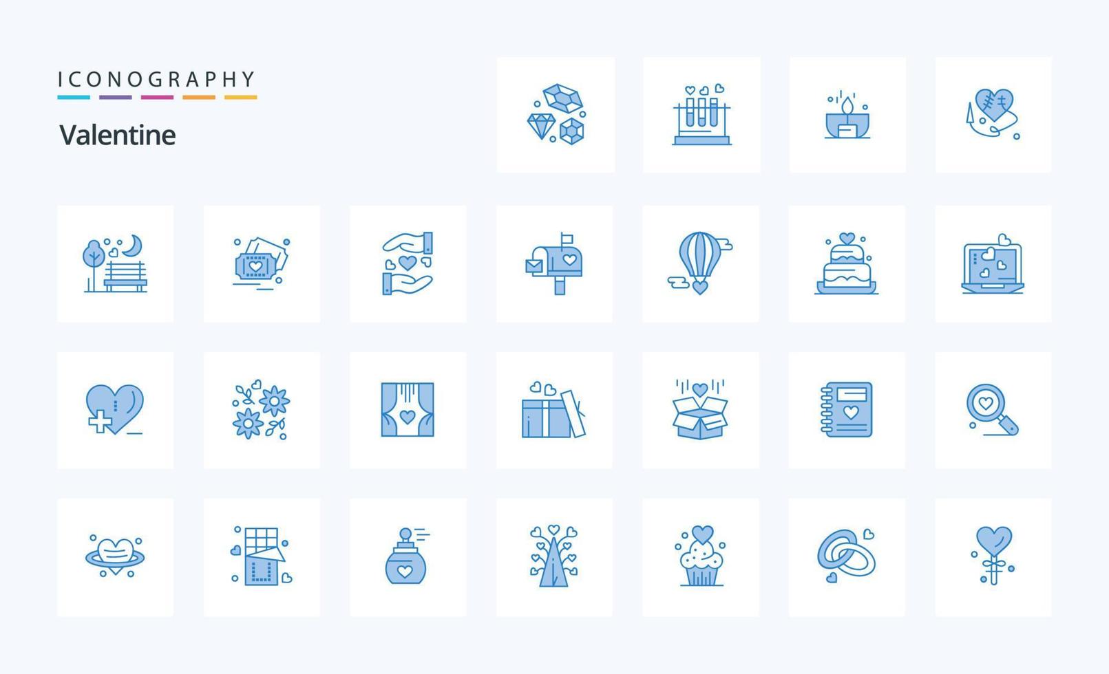 25 Valentine Blue icon pack vector