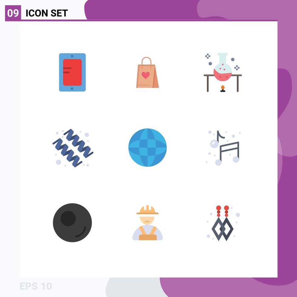 9 Flat Color concept for Websites Mobile and Apps automation supplement laboratory protein science lab Editable Vector Design Elements