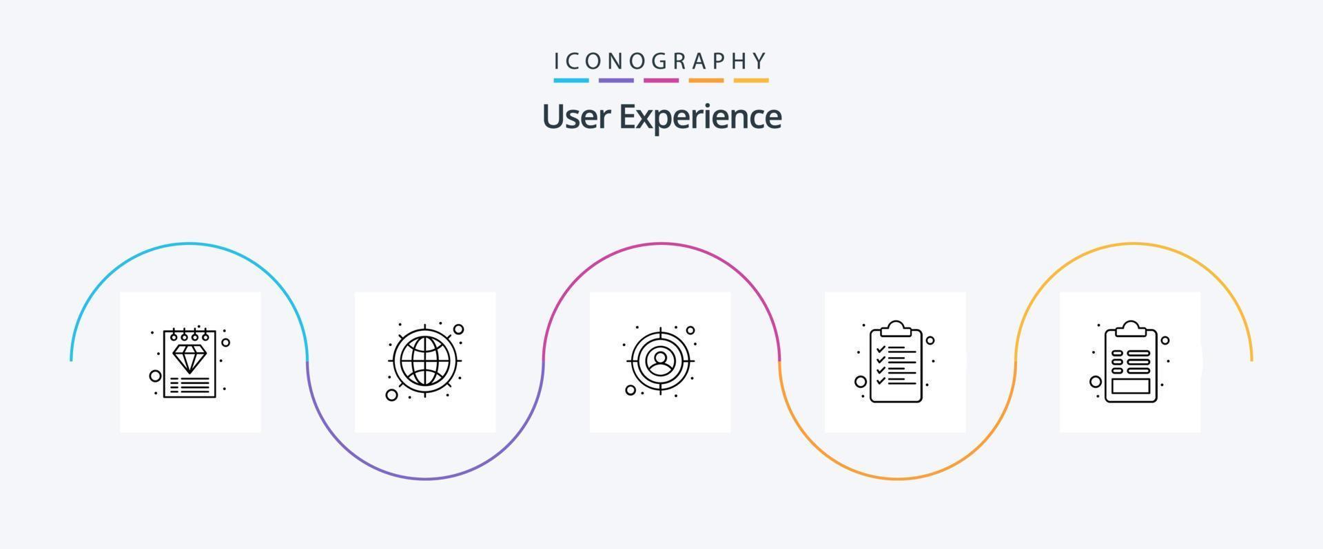 paquete de iconos de la línea 5 de la experiencia del usuario, incluido el archivo. documento. cliente. archivo. expediente vector