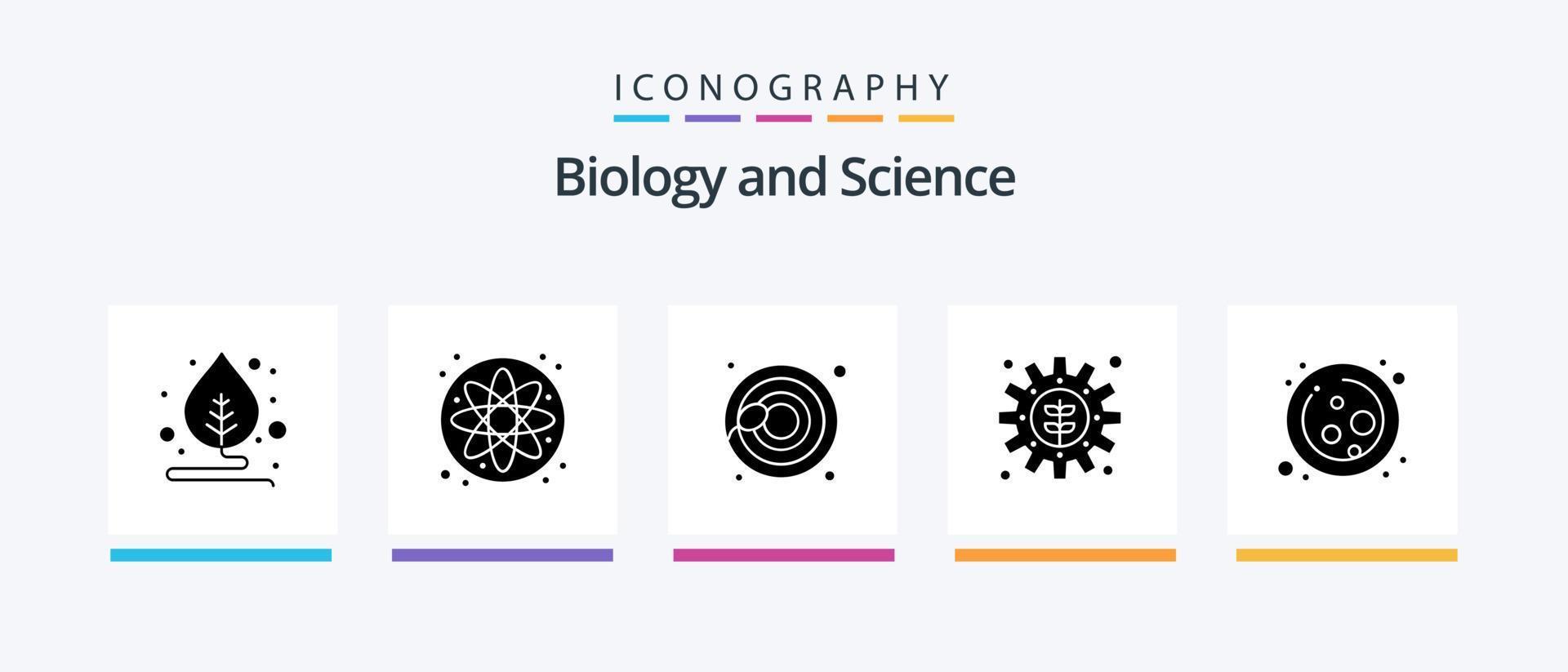 Biology Glyph 5 Icon Pack Including . science. sperm. molecule. setting. Creative Icons Design vector