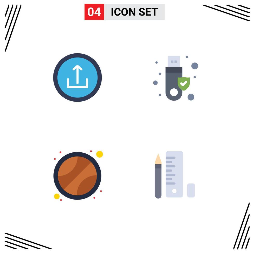 Set of 4 Commercial Flat Icons pack for application ball mobile signature tennis Editable Vector Design Elements