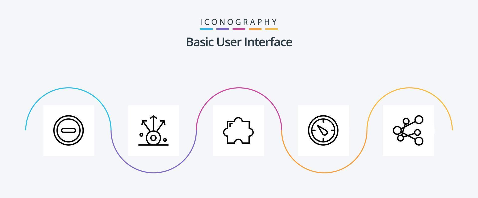 Basic Line 5 Icon Pack Including . plugin. share. export vector