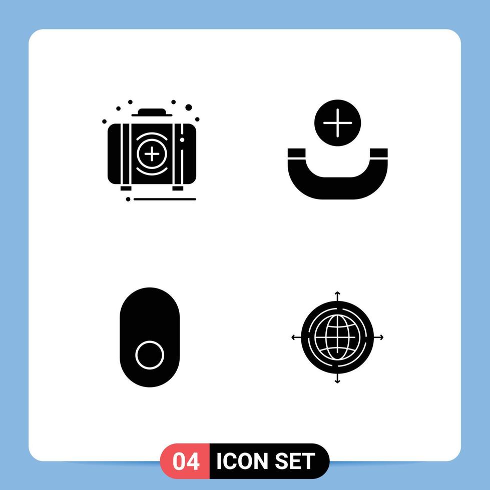 Set of Modern UI Icons Symbols Signs for aid mouse kit new globe Editable Vector Design Elements