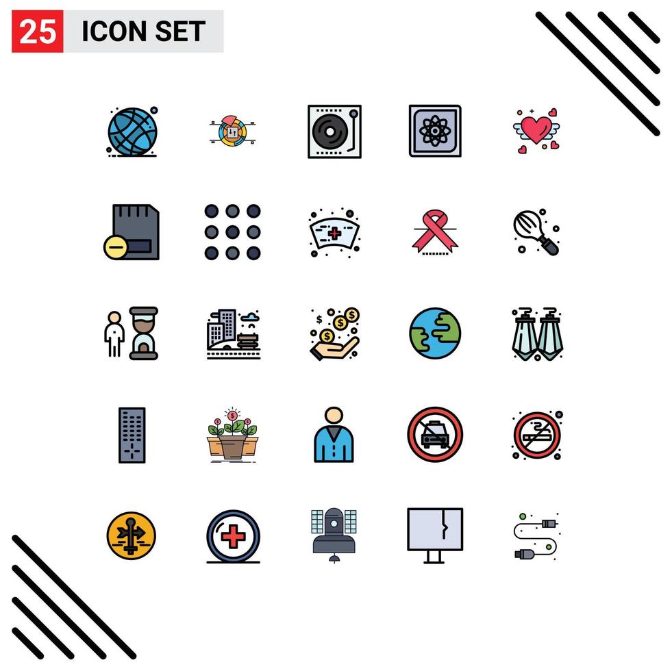 paquete de iconos de vector de stock de 25 signos y símbolos de línea para futuros dispositivos informáticos elementos de diseño de vector editables de vinilo de computadora