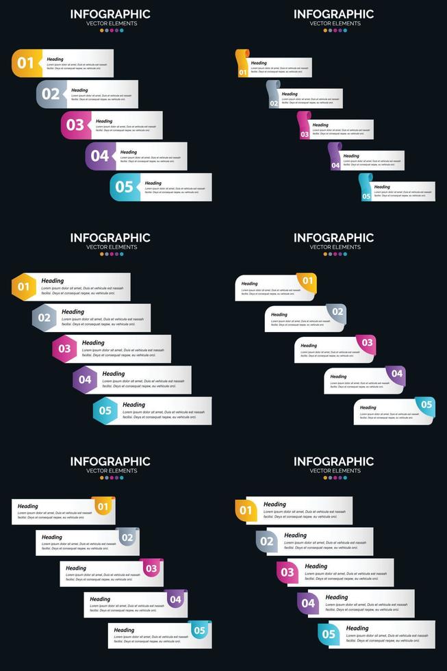 Enhance your presentation with six vector infographics and cycle diagrams