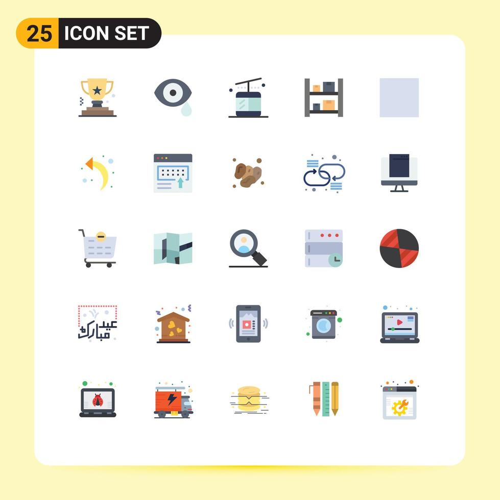 Universal Icon Symbols Group of 25 Modern Flat Colors of stop logistic science boxes travel Editable Vector Design Elements