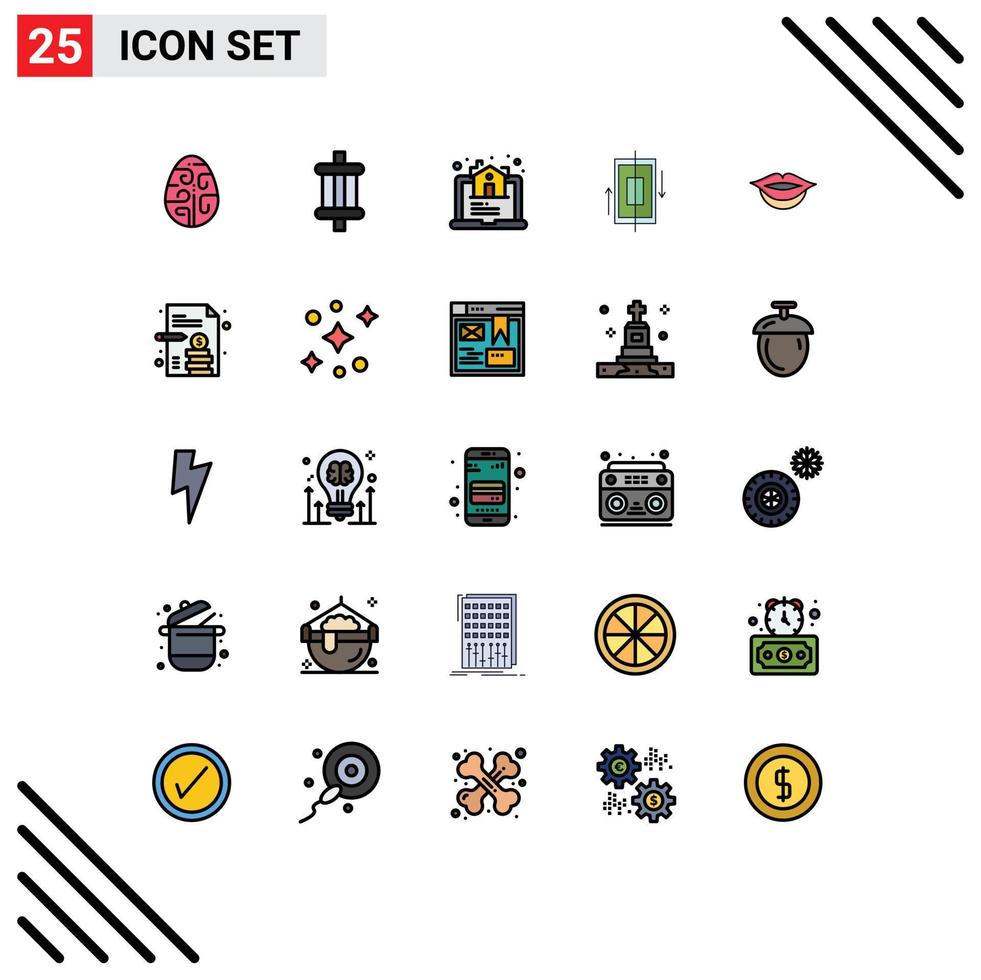 Modern Set of 25 Filled line Flat Colors and symbols such as smartphone data tools synchronization online Editable Vector Design Elements