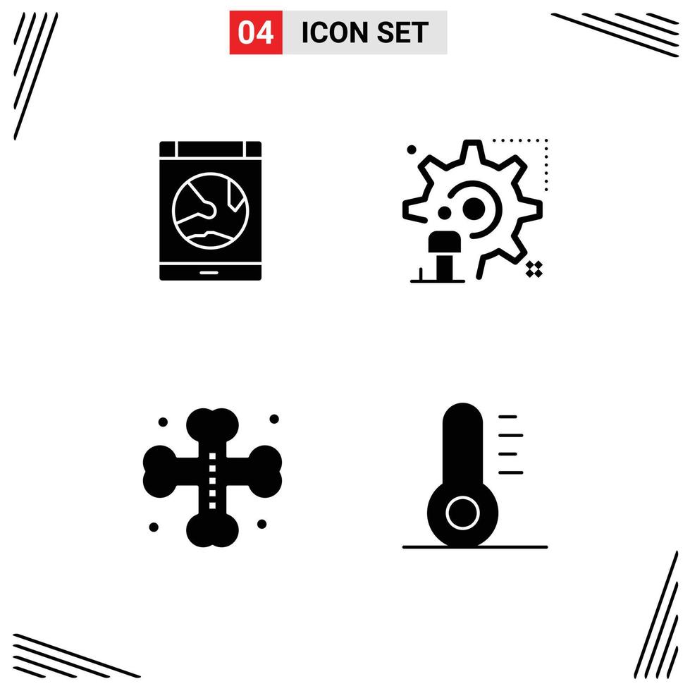 4 Creative Icons Modern Signs and Symbols of app update online user cross Editable Vector Design Elements