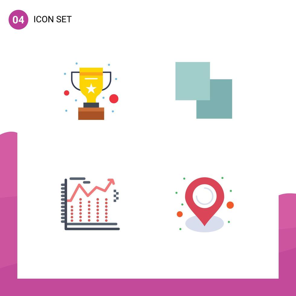 Universal Icon Symbols Group of 4 Modern Flat Icons of cup business reward swap location Editable Vector Design Elements
