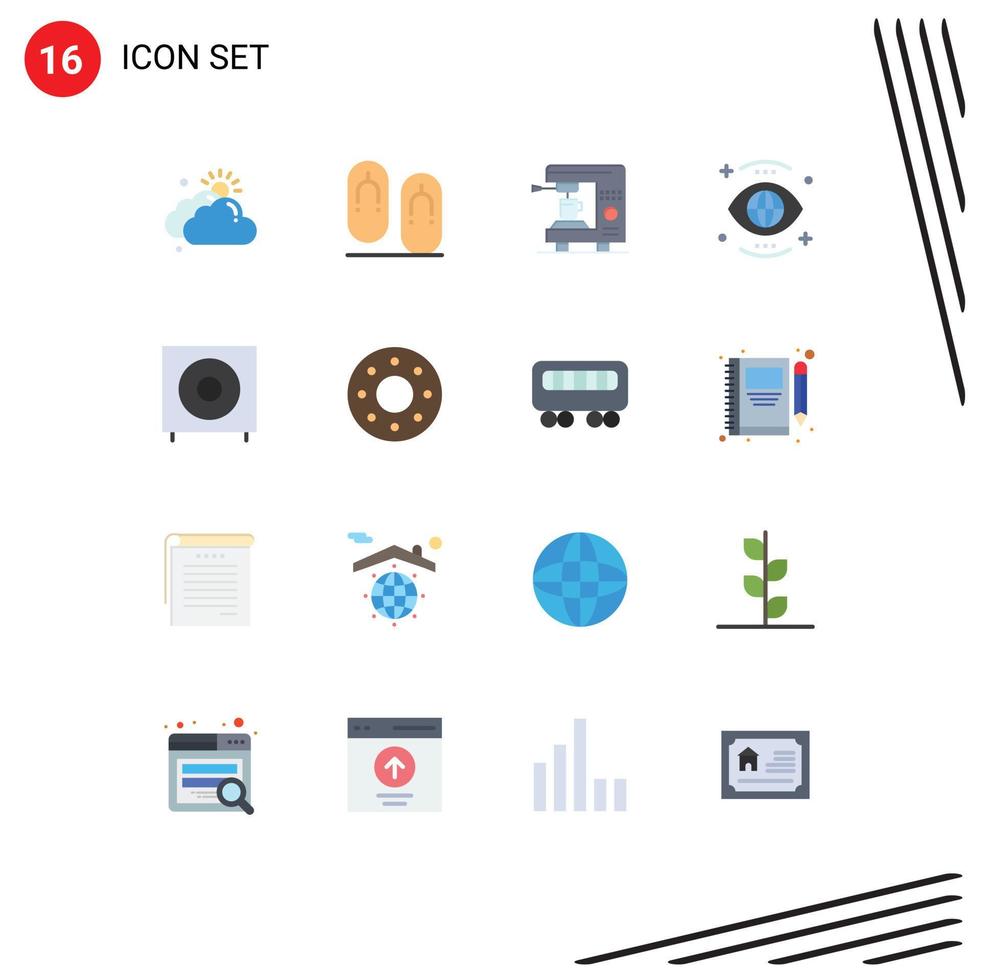 16 Creative Icons Modern Signs and Symbols of bass view coffee search eye Editable Pack of Creative Vector Design Elements