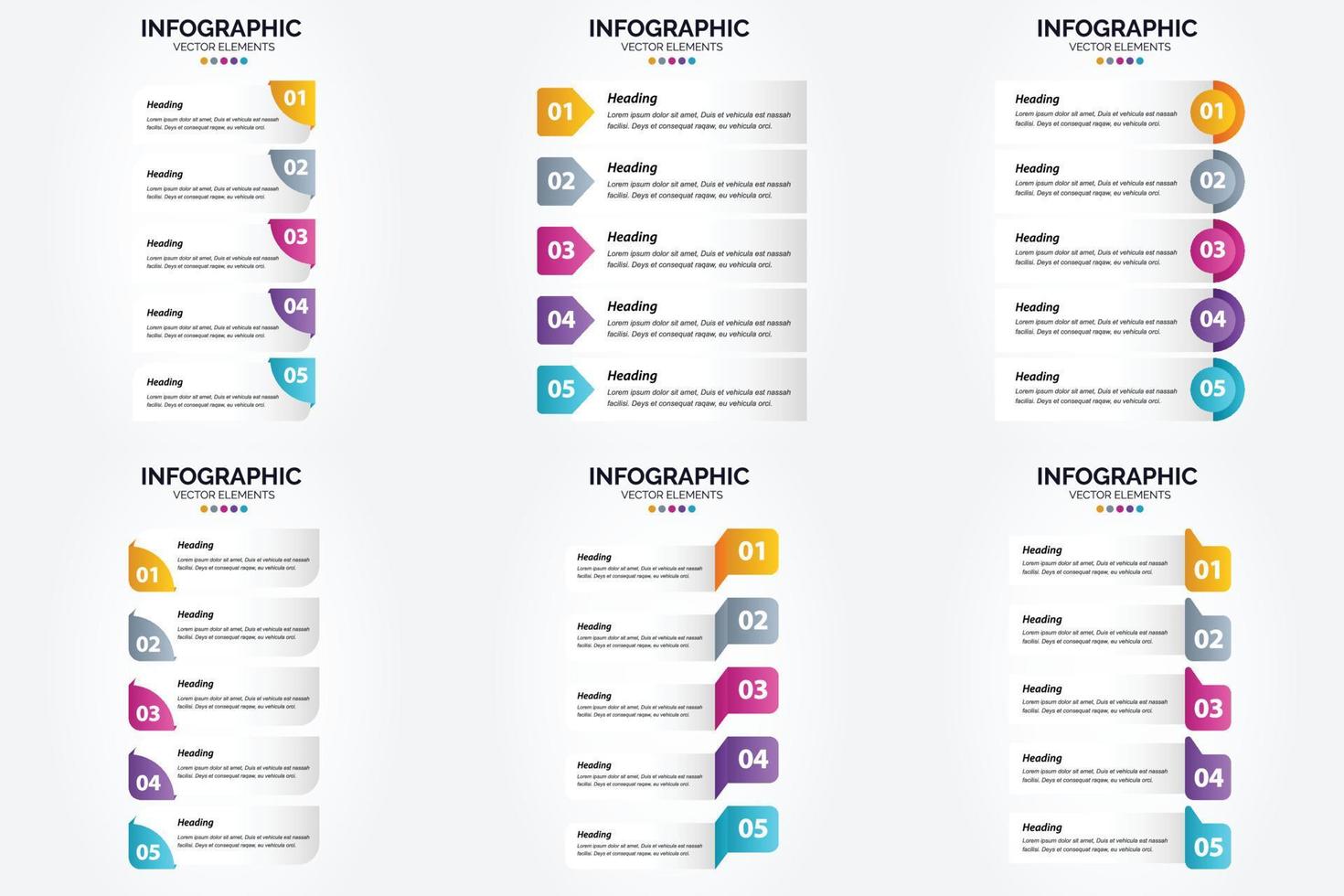 use estas ilustraciones vectoriales para crear infografías llamativas para publicidad. folletos volantes y revistas. vector