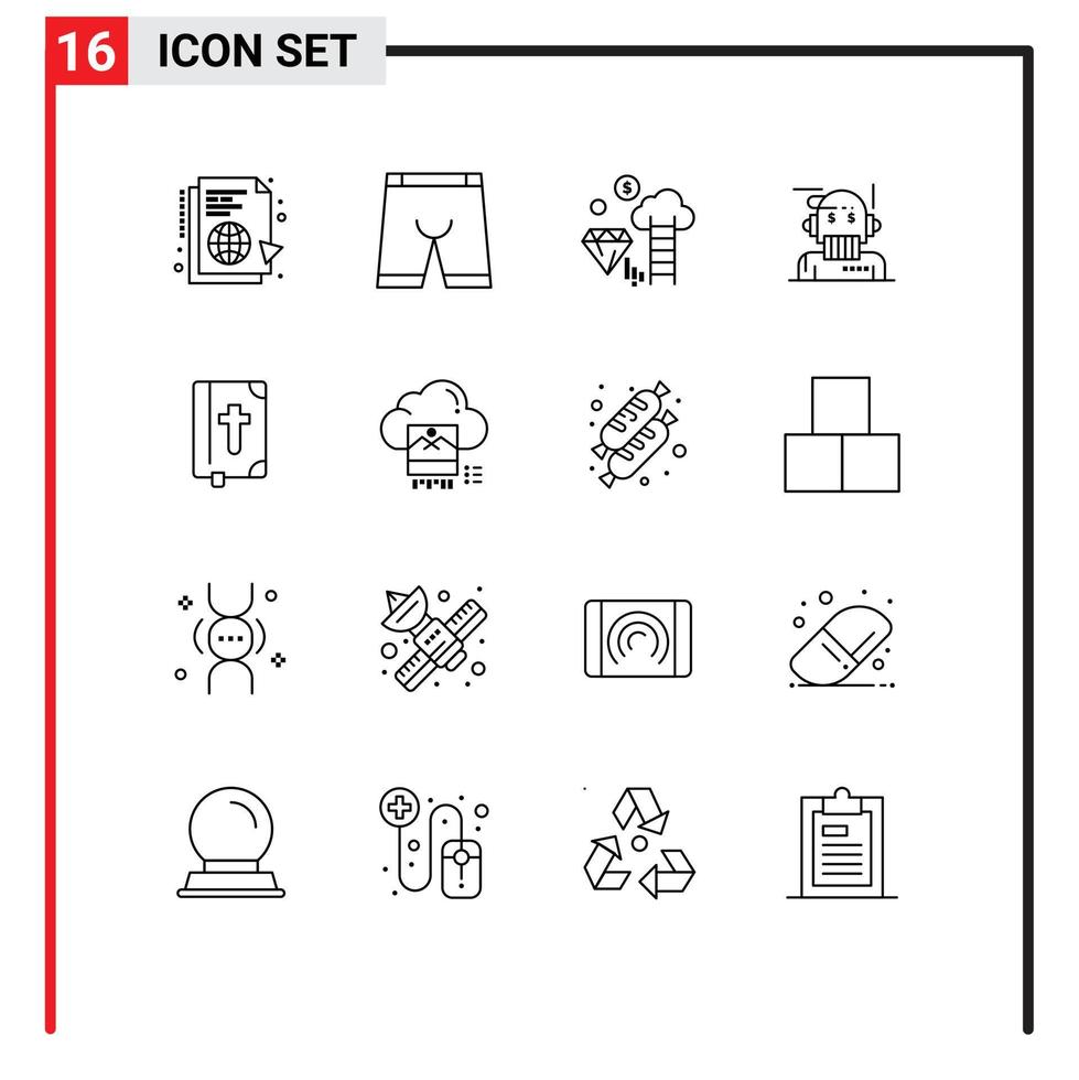 16 Thematic Vector Outlines and Editable Symbols of algorithm adviser dress robo advisor dollar Editable Vector Design Elements