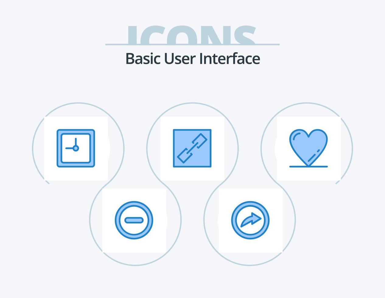 Basic Blue Icon Pack 5 Icon Design. . . time. love. heart vector