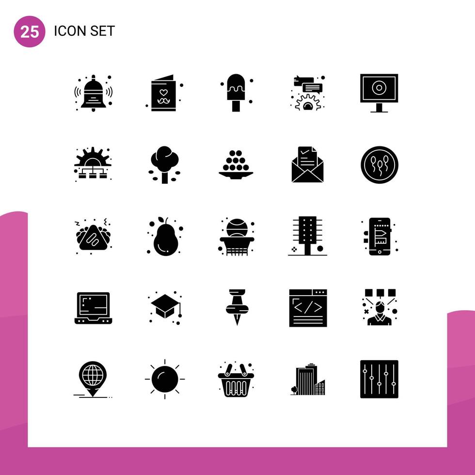 25 Creative Icons Modern Signs and Symbols of marketing webcam cream stream configure Editable Vector Design Elements