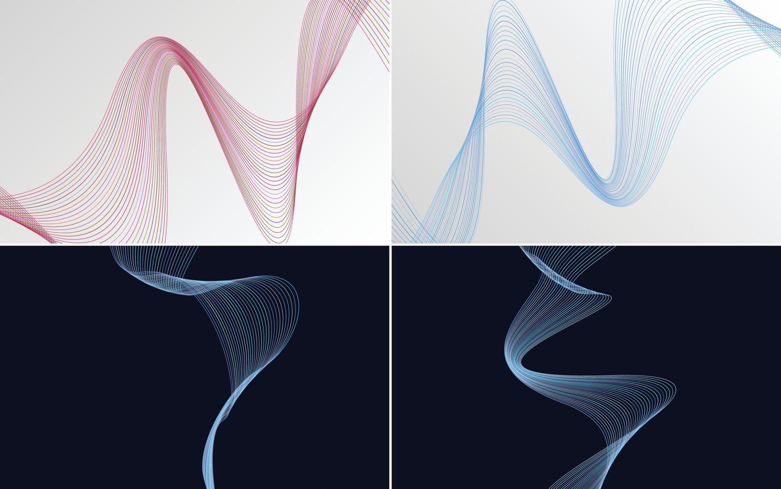 Collection of geometric minimal lines pattern set vector