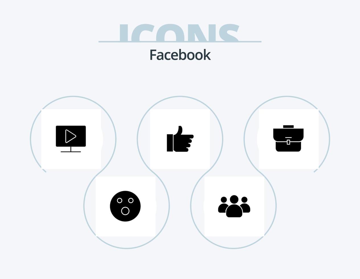 Facebook Glyph Icon Pack 5 Icon Design. case. love. monitor. vote. hand vector