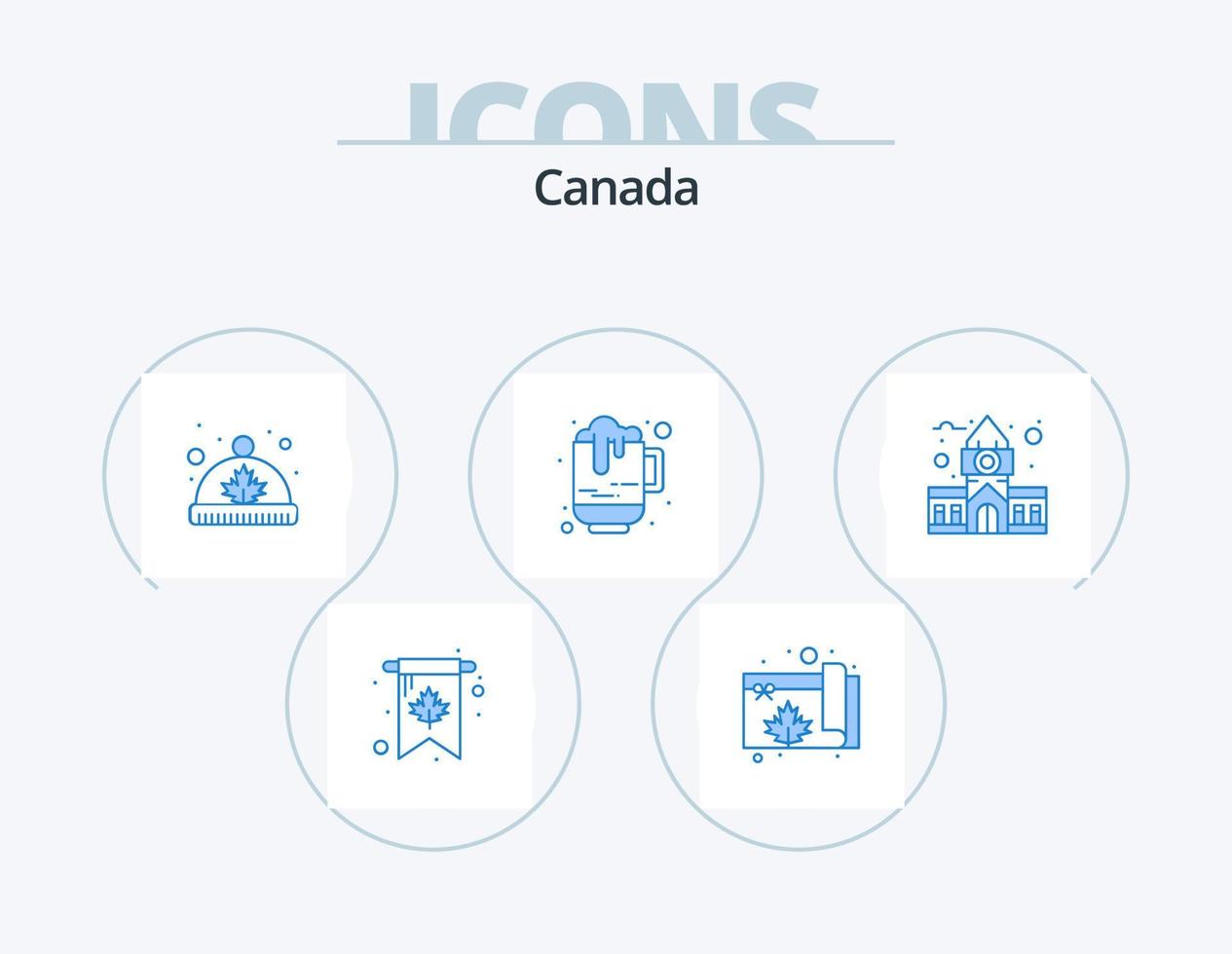 Canada Blue Icon Pack 5 Icon Design. canada. cup. canada. canada. beer vector