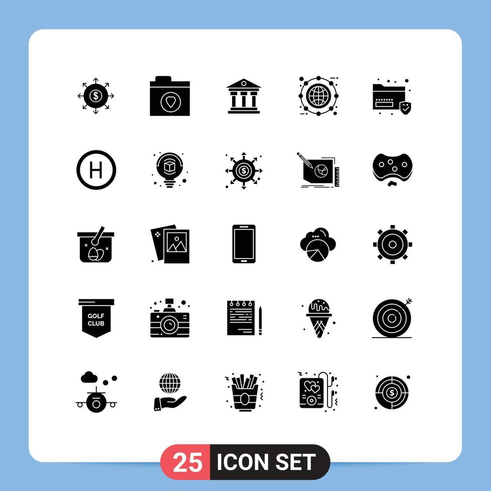 Stock Vector Icon Pack of 25 Line Signs and Symbols for folder line institution expand archive Editable Vector Design Elements