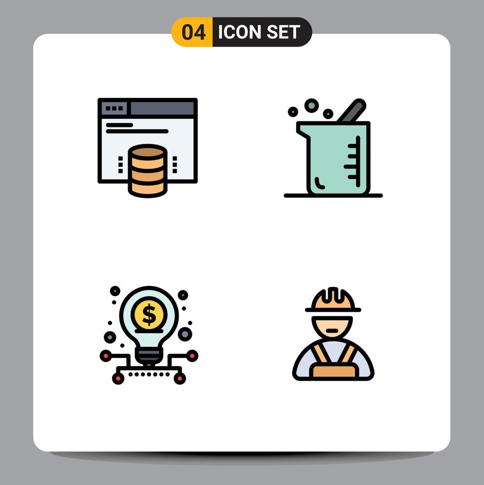 4 Creative Icons Modern Signs and Symbols of hosting website investment web biology stock Editable Vector Design Elements