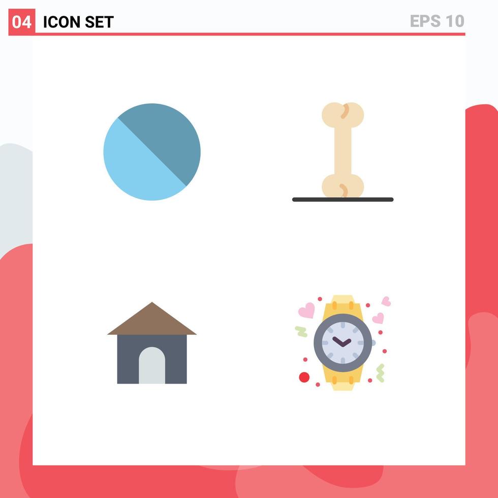 Pictogram Set of 4 Simple Flat Icons of cancel shope prohibited building like Editable Vector Design Elements