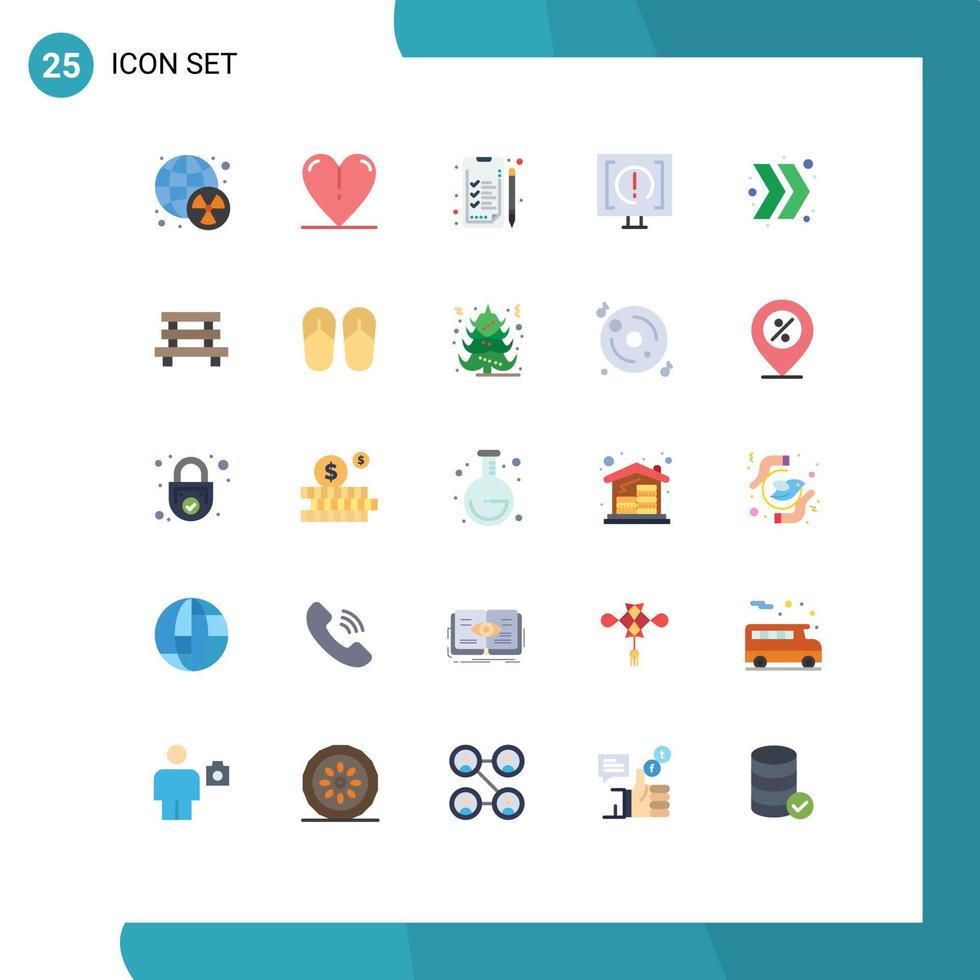 Universal Icon Symbols Group of 25 Modern Flat Colors of right arrow business support help Editable Vector Design Elements