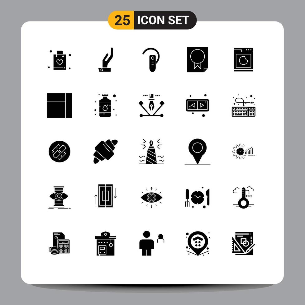 paquete de iconos de vector de stock de 25 signos y símbolos de línea para elementos de diseño de vector editables de premio de página bluetooth de papel de cocina