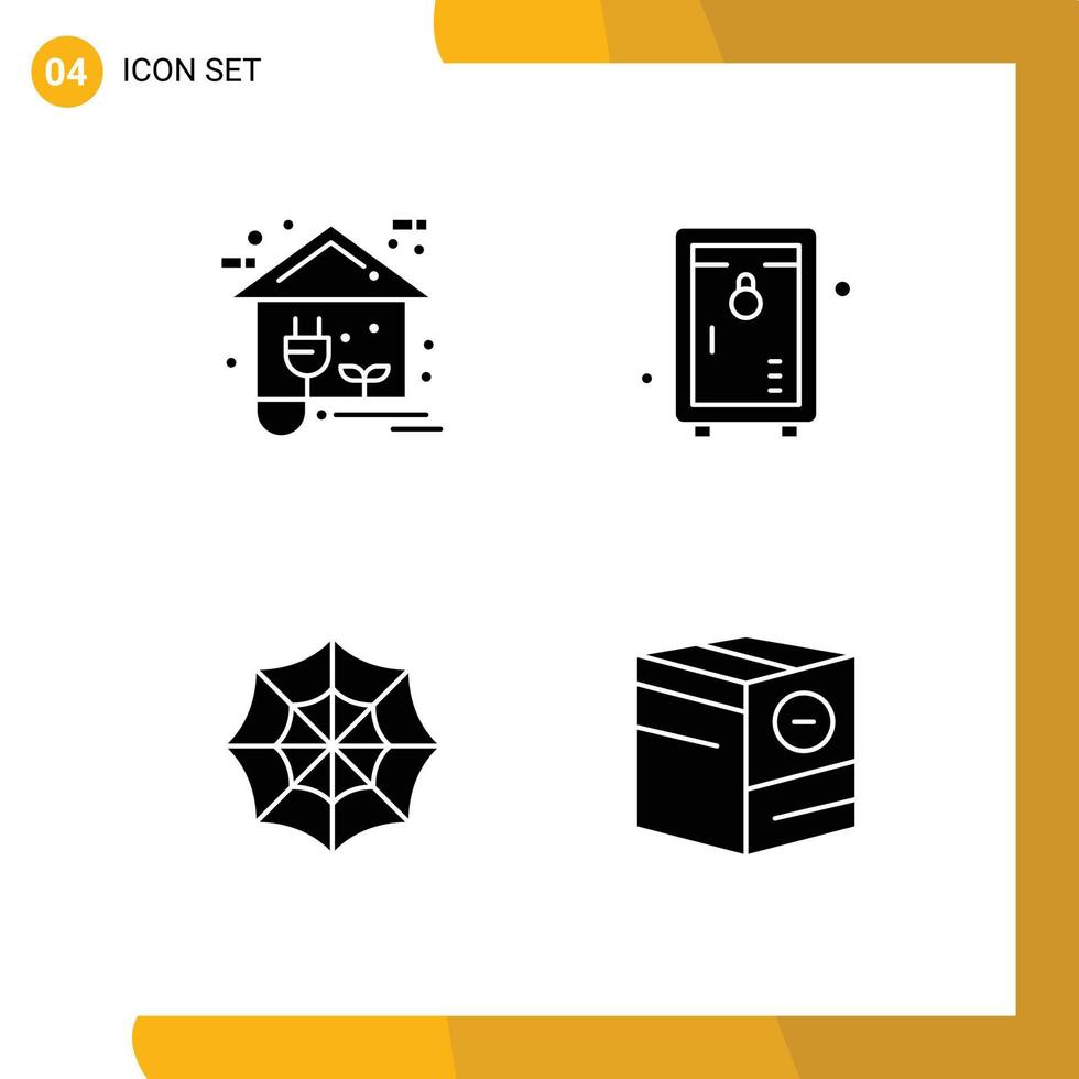 Universal Icon Symbols Group of Modern Solid Glyphs of eco halloween home lock web Editable Vector Design Elements