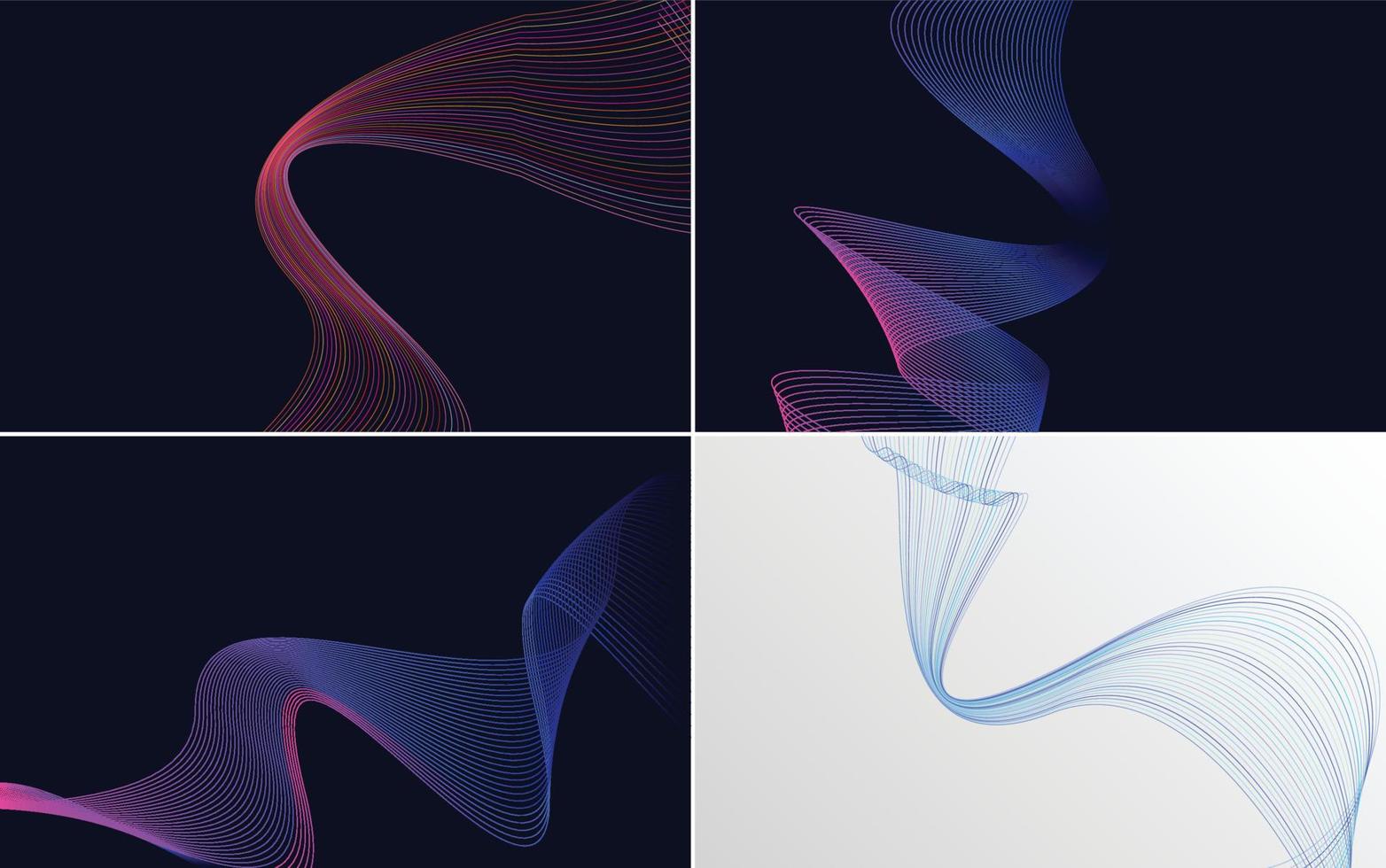 Boost your presentations with this set of 4 vector line backgrounds