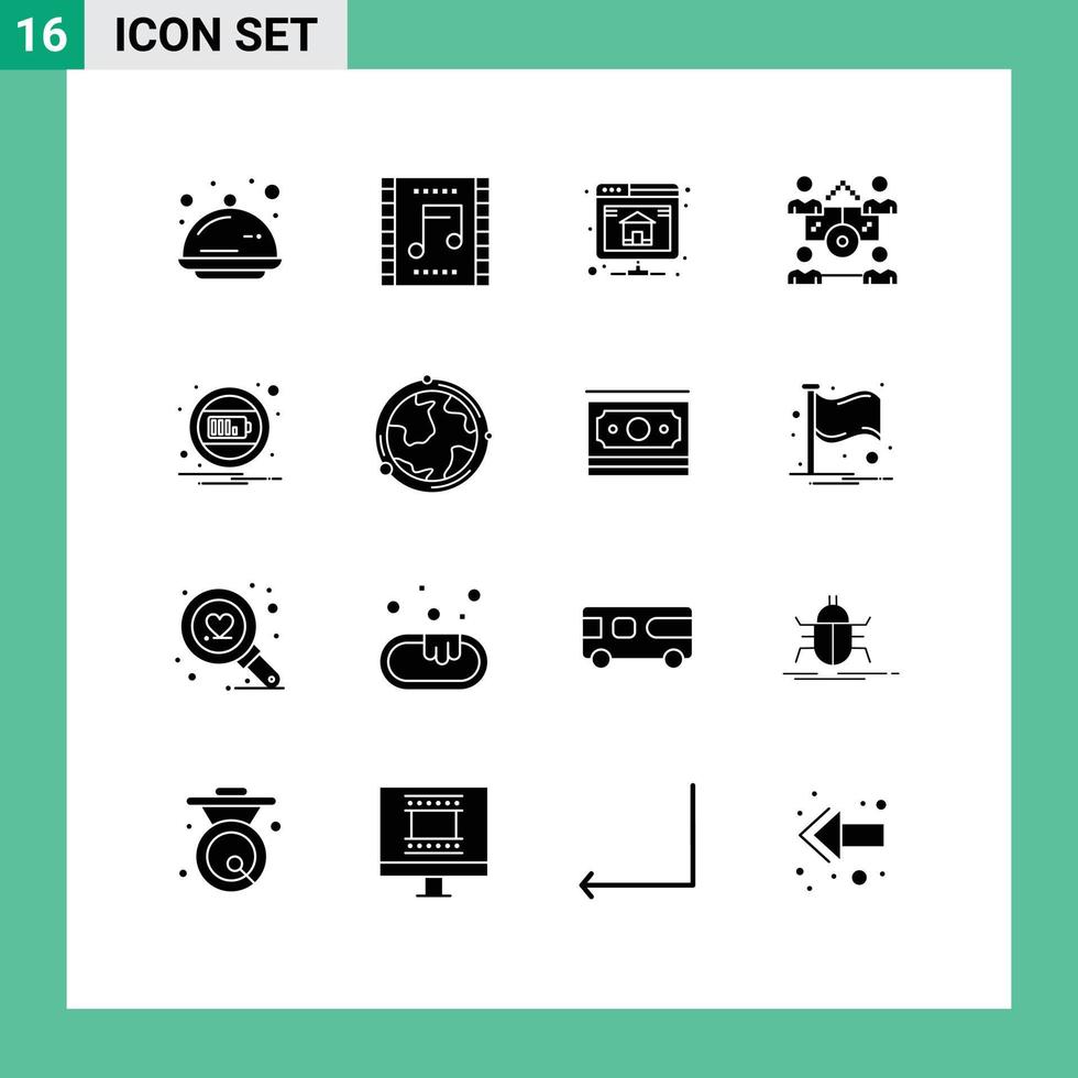 16 Creative Icons Modern Signs and Symbols of share network music concert business hosting Editable Vector Design Elements