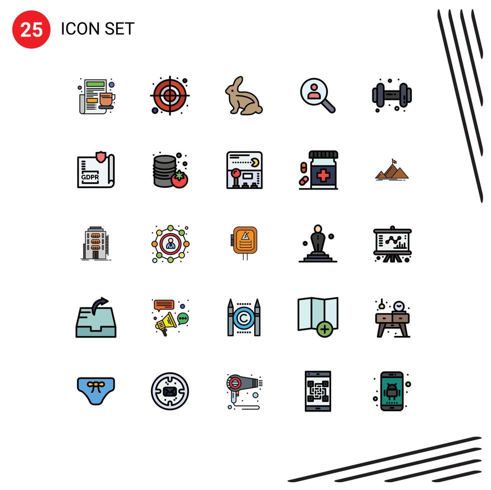 25 Creative Icons Modern Signs and Symbols of gym people bunny networking browse Editable Vector Design Elements