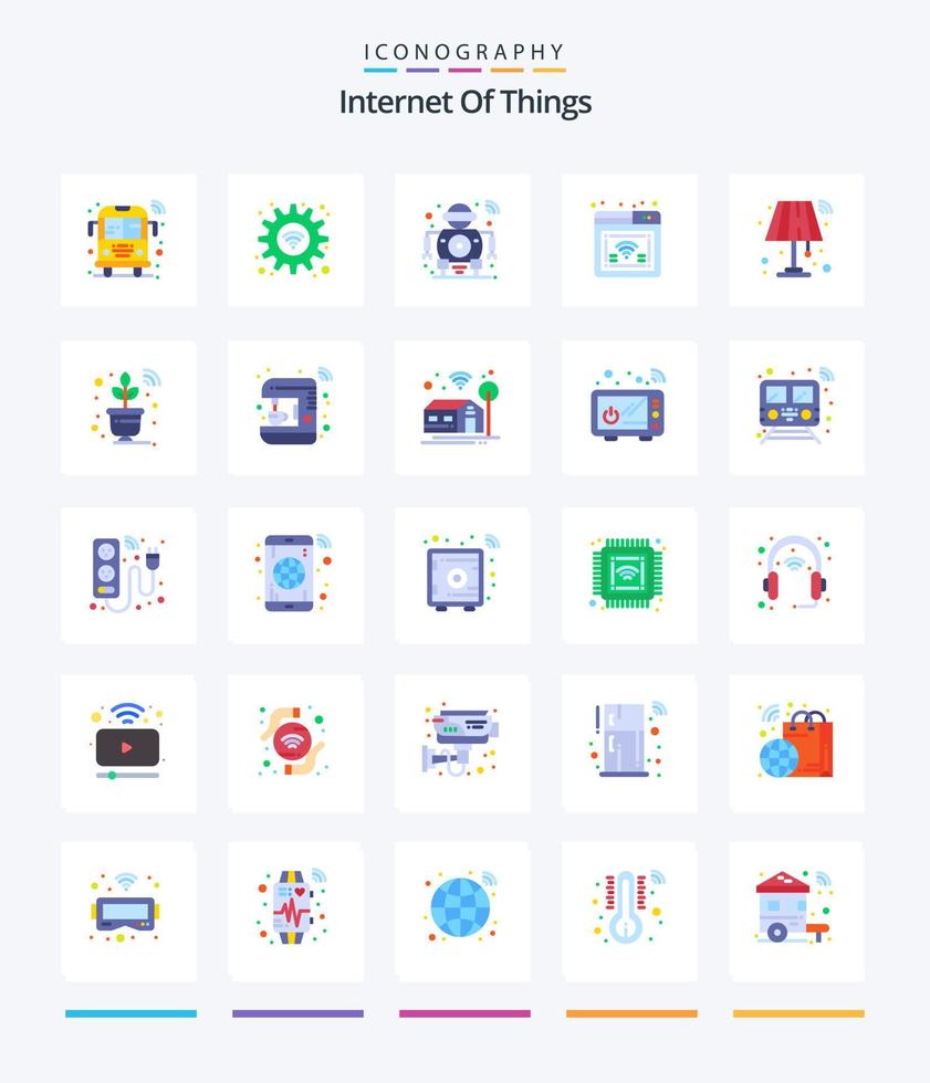 Creative Internet Of Things 25 Flat icon pack  Such As interior. web. future. online. tech vector