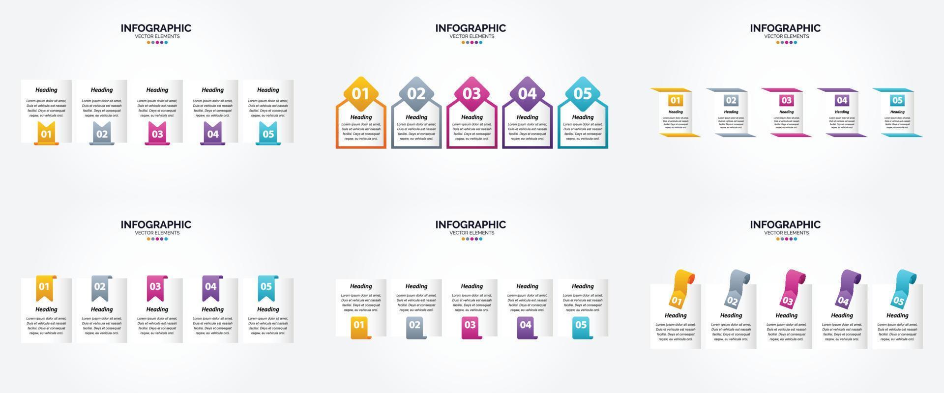 use estas ilustraciones vectoriales para crear impresionantes infografías para publicidad. folletos volantes y revistas. vector